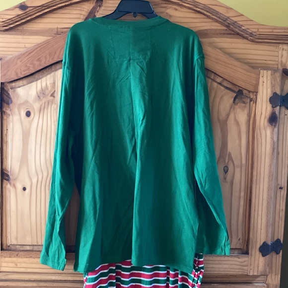 Men Sleepy Time PJs green red long sleeve pajama set size L - Picture 4 of 8